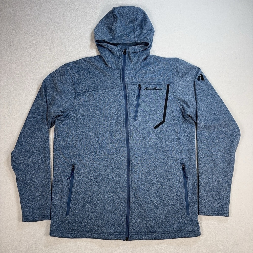 Eddie Bauer‎ First Ascent Full Zip Hoodie Men's M Blue Thumbhole Hiking 0026